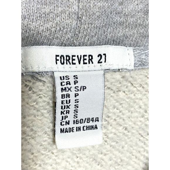 Forever 21 Gray Crop Top Pullover Sweater Drawstring Adjustable Waist Womens S - Picture 6 of 7